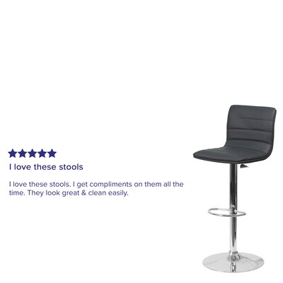 Flash Furniture Modern Vinyl Adjustable Bar Stool, Gray, 2-Pieces (2CH920231GY)