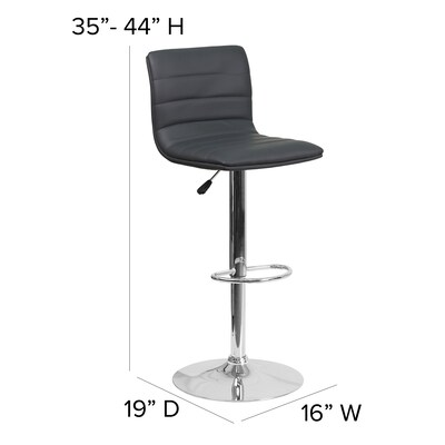 Flash Furniture Modern Vinyl Adjustable Bar Stool, Gray, 2-Pieces (2CH920231GY)