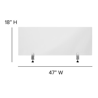 Flash Furniture Desk Partition, 18"H x 47"W, Clear Acrylic (BRDDIA45119)