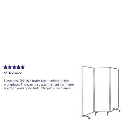 Flash Furniture Mobile Partition with Lockable Casters, 72"H x 24"W, Clear Acrylic (BRPTT013AC60183)