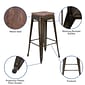 Flash Furniture Cierra Industrial Metal Indoor Bar Stool without Back, Gun Metal Gray, 4-Pieces/Pack (4ET31320W30GNR)