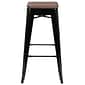 Flash Furniture Metal 30" High Indoor Bar Stool, Black, 4-Pieces (4ET31320W30BKR)
