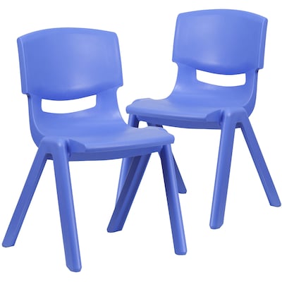 Flash Furniture Whitney Plastic Student Stackable Chair, Blue, 2 Pack (2YUYCX005BLUE)