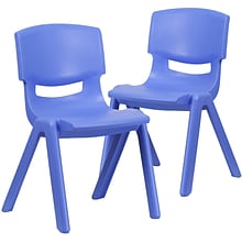 Flash Furniture Plastic Student Stacking Chair, Blue, 2-Pieces (2YUYCX005BLUE)