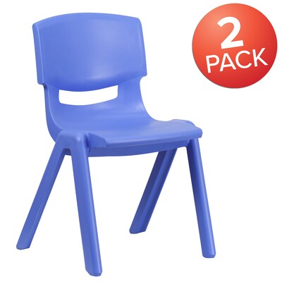 Flash Furniture Whitney Plastic Student Stackable Chair, Blue, 2 Pack (2YUYCX005BLUE)