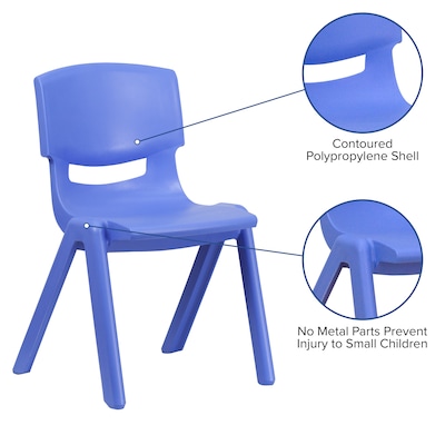 Flash Furniture Whitney Plastic Student Stackable Chair, Blue, 2 Pack (2YUYCX005BLUE)