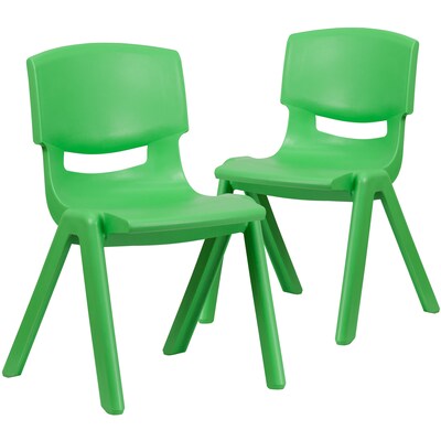 Flash Furniture Plastic Student Stacking Chair, Green, 2-Pieces (2YUYCX005GREEN)
