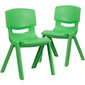 Flash Furniture Whitney Plastic Student Stackable Chair, Green, 2 Pack (2YUYCX005GREEN)
