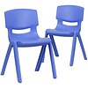 Flash Furniture Plastic Student Stacking Chair, Blue, 2-Pieces (2YUYCX004BLUE)