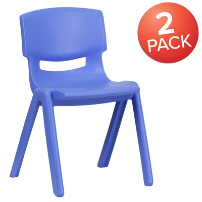 Flash Furniture Whitney Plastic Student Stackable Chair, Blue, 2 Pack (2YUYCX004BLUE)