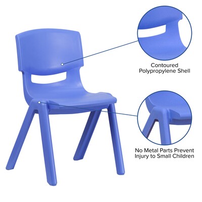 Flash Furniture Whitney Plastic Student Stackable Chair, Blue, 2 Pack (2YUYCX004BLUE)