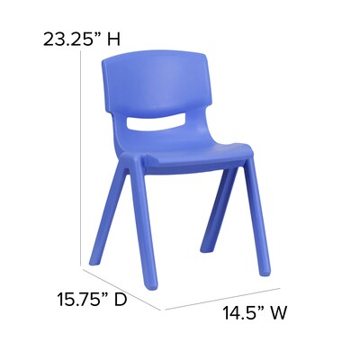 Flash Furniture Whitney Plastic Student Stackable Chair, Blue, 2 Pack (2YUYCX004BLUE)