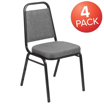 Flash Furniture HERCULES Series Fabric Banquet Stacking Chair, Gray/Silver Vein Frame, 4 Pack (4FDBHF1SVBCG)