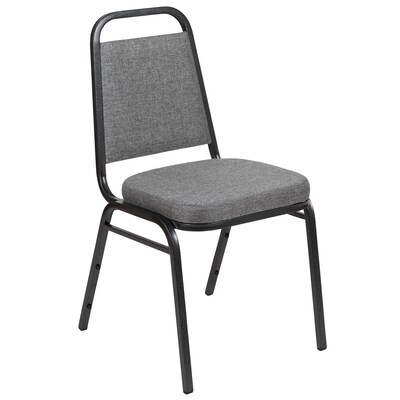 Flash Furniture HERCULES Series Fabric Banquet Stacking Chair, Gray/Silver Vein Frame, 4 Pack (4FDBHF1SVBCG)