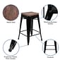 Flash Furniture Metal 24" High Counter-Height Bar Stool, Black, 4-Pieces (4ET31320W24BKR)