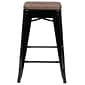 Flash Furniture Cierra Industrial Metal Indoor Counter Stool without Back, Black, 4-Pieces/Pack (4ET31320W24BKR)