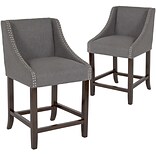 Flash Furniture Carmel Series Transitional Fabric 24 High Counter Height Stool, Dark Gray, 2-Pieces