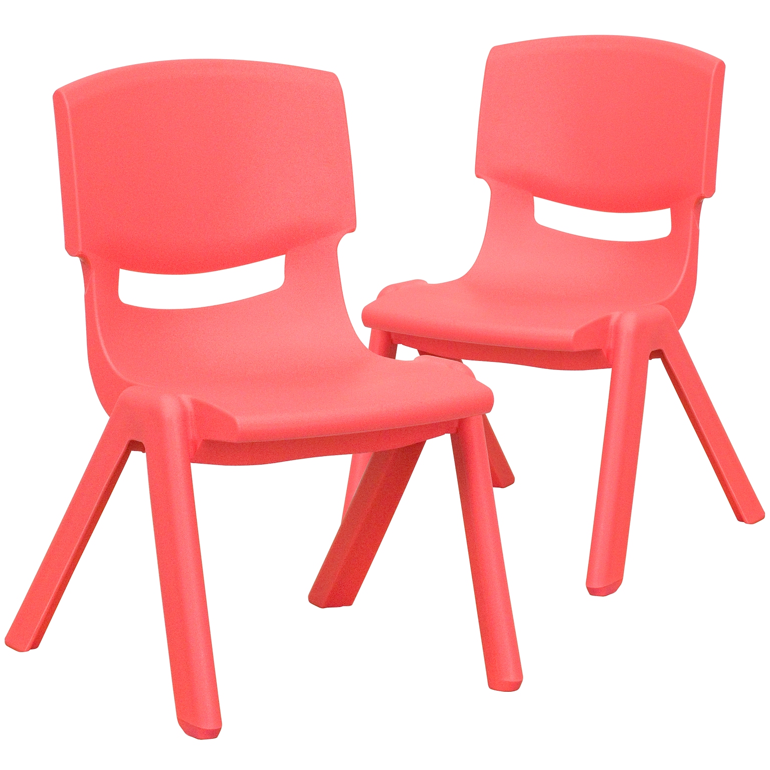 Flash Furniture Plastic School Chair with 10.5 Seat Height, Red, 2-Pieces (2YUYCX003RED)