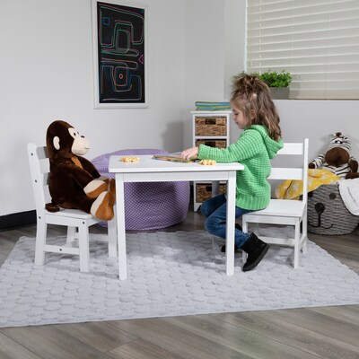 Flash Furniture Kyndl Kids Square Activity Table Set, 20" x 24", White (TWWTCS1001WH)