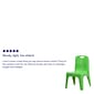 Flash Furniture Plastic School Chair with Carrying Handle and 11'' Seat Height, Green, 2-Pieces (2YUYCX011GREEN)