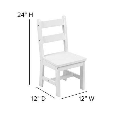 Flash Furniture Kyndl Kids Square Activity Table Set, 20" x 24", White (TWWTCS1001WH)