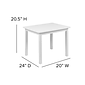 Flash Furniture Kyndl Kids Square Activity Table Set, 20" x 24", White (TWWTCS1001WH)