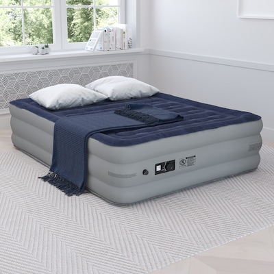 Flash Furniture Kellos 18 inch Air Mattress with ETL Certified Internal Electric Pump and Carrying C