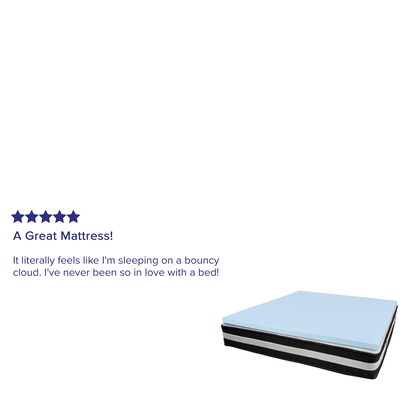 Flash Furniture Capri Comfortable Sleep 12 Inch Mattress & 3 inch Gel Memory Foam Topper Bundle, King (CLE230P3M35K)