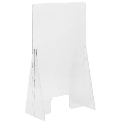 Flash Furniture Free-Standing Register Shield / Sneeze Guard, 42H x 24W, Clear Acrylic (BRASLF2442)