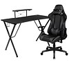 Flash Furniture 52W Gaming Desk with Gray Reclining Gaming Chair Set, Black (BLNX20RSG1031GY)