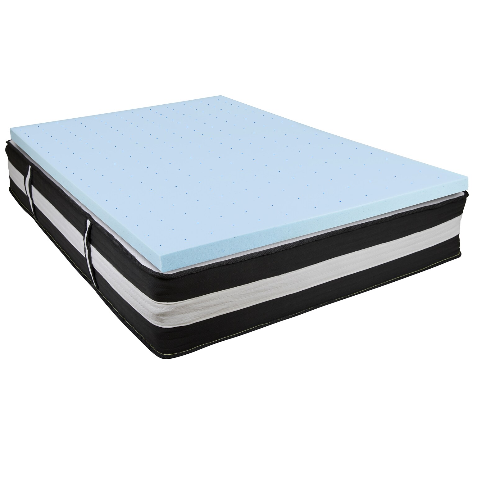 Flash Furniture Capri Comfortable Sleep 12 Inch Mattress & 3 inch Gel Memory Foam Topper Bundle, Full (CLE230P3M35F)