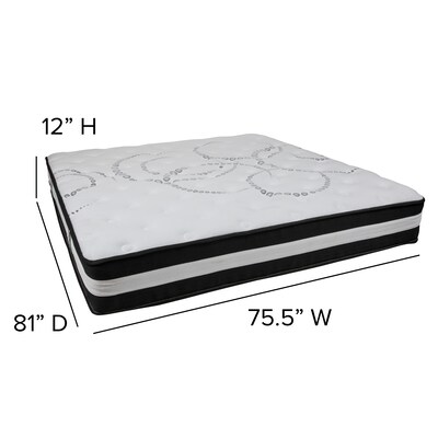 Flash Furniture Capri Comfortable Sleep 12 Inch Mattress & 2 inch Gel Memory Foam Topper Bundle, King (CLE230P2M35K)