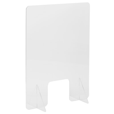 Flash Furniture Free-Standing Register Shield / Sneeze Guard, 33H x 24W, Clear Acrylic (BRASLF3324)