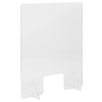 Flash Furniture Free-Standing Register Shield / Sneeze Guard, 32H x 40W, Clear Acrylic (BRASLF3240)
