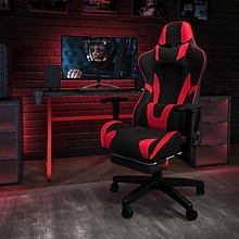 Flash Furniture 52W Gaming Desk and Red/Black Footrest Reclining Gaming Chair Set, Black (BLNX30RSG