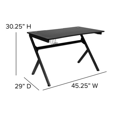 Flash Furniture 45"W Computer Table Gamer Workstation, Black (NANNJTGD1904)