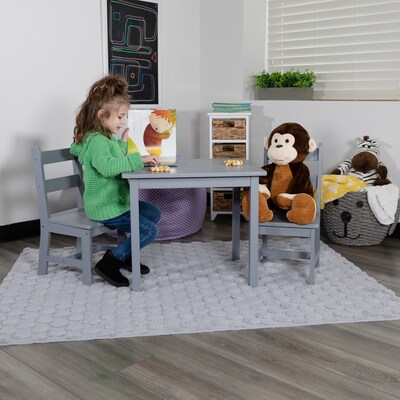 Flash Furniture Kyndl Kids Square Activity Table Set, 20" x 24", Gray (TWWTCS1001GRY)