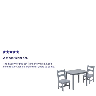Flash Furniture Kyndl Kids Square Activity Table Set, 20" x 24", Gray (TWWTCS1001GRY)