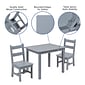 Flash Furniture 3-Piece Square Solid Hardwood Table Set, Gray (TWWTCS1001GRY)
