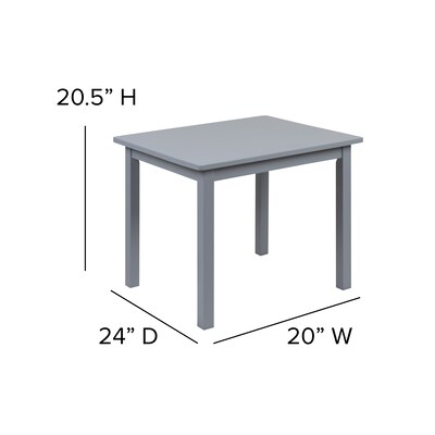 Flash Furniture Kyndl Kids Square Activity Table Set, 20" x 24", Gray (TWWTCS1001GRY)