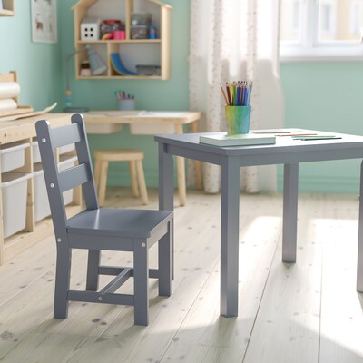 Flash Furniture Kyndl Kids Square Activity Table Set, 20" x 24", Gray (TWWTCS1001GRY)