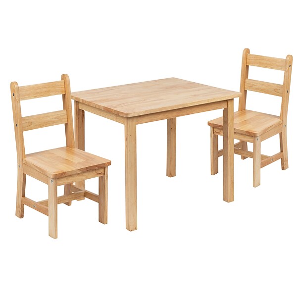 Flash Furniture 3-Piece Square Solid Hardwood Table Set, Natural (TWWTCS1001NAT)