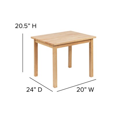 Flash Furniture Kyndl Kids Square Activity Table Set, 20" x 24", Natural (TWWTCS1001NAT)
