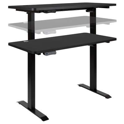 Flash Furniture Park 48"W Rectangular Adjustable Standing Electric Desk with Office Chair, Black/White (BLN2046512BBKWH)