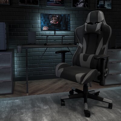 Flash Furniture X30 Ergonomic LeatherSoft Swivel Gaming Chair, Gray (CH187230GY)