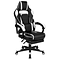 Flash Furniture X40 Ergonomic LeatherSoft Swivel Gaming Massaging Chair, White (CH00288WH)