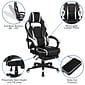 Flash Furniture X40 Ergonomic LeatherSoft Swivel Gaming Massaging Chair, White (CH00288WH)