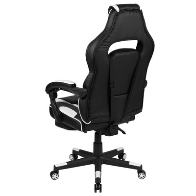 Flash Furniture X40 Ergonomic LeatherSoft Swivel Gaming Massaging Chair, White (CH00288WH)