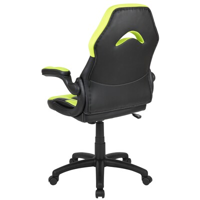 Flash Furniture X10 LeatherSoft Ergonomic Swivel Gaming Chair, Neon Green/Black (CH00095GN)
