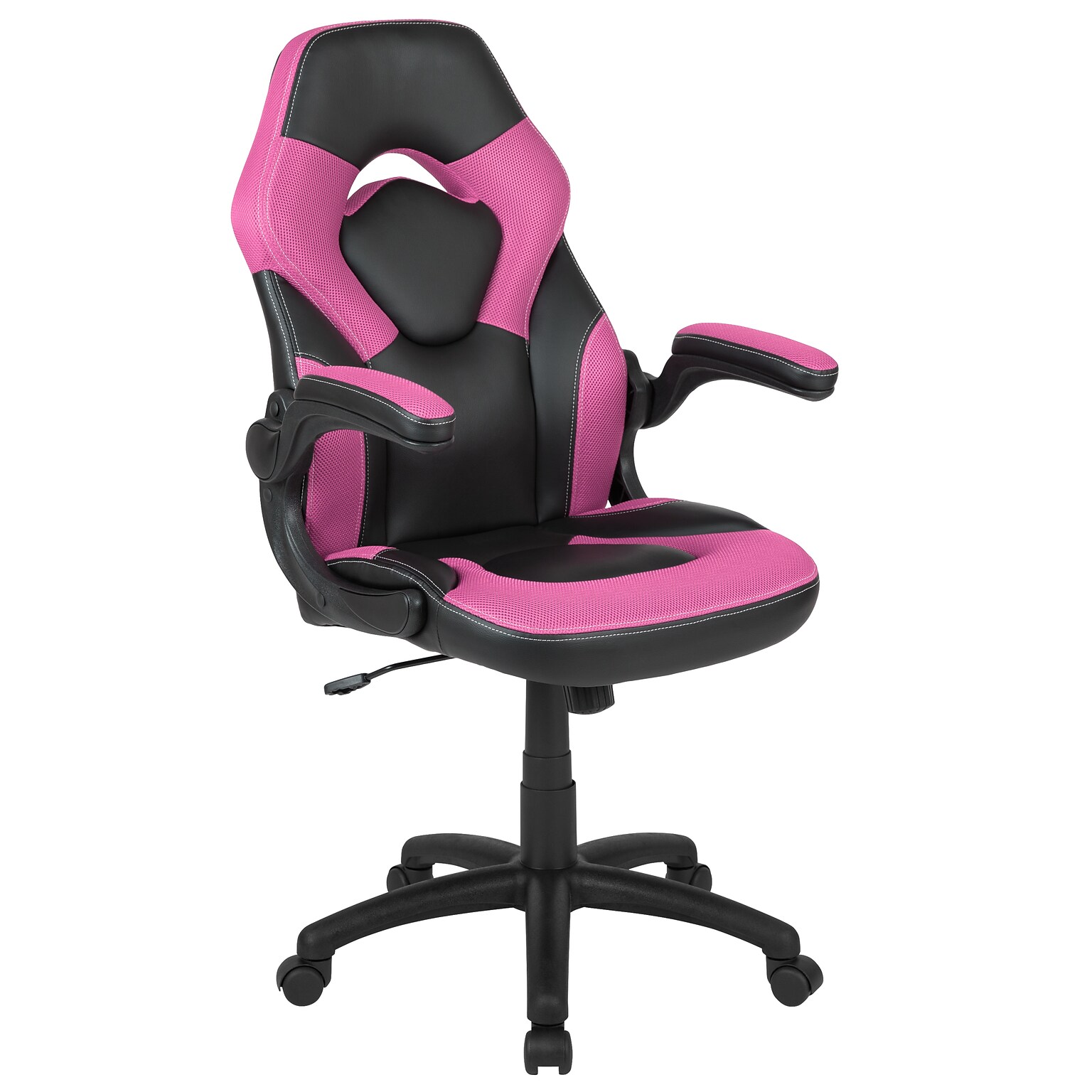 Flash Furniture X10 LeatherSoft Ergonomic Swivel Gaming Chair, Pink/Black (CH00095PK)